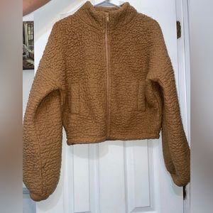 Express Tan Fuzzy Jacket Size XS